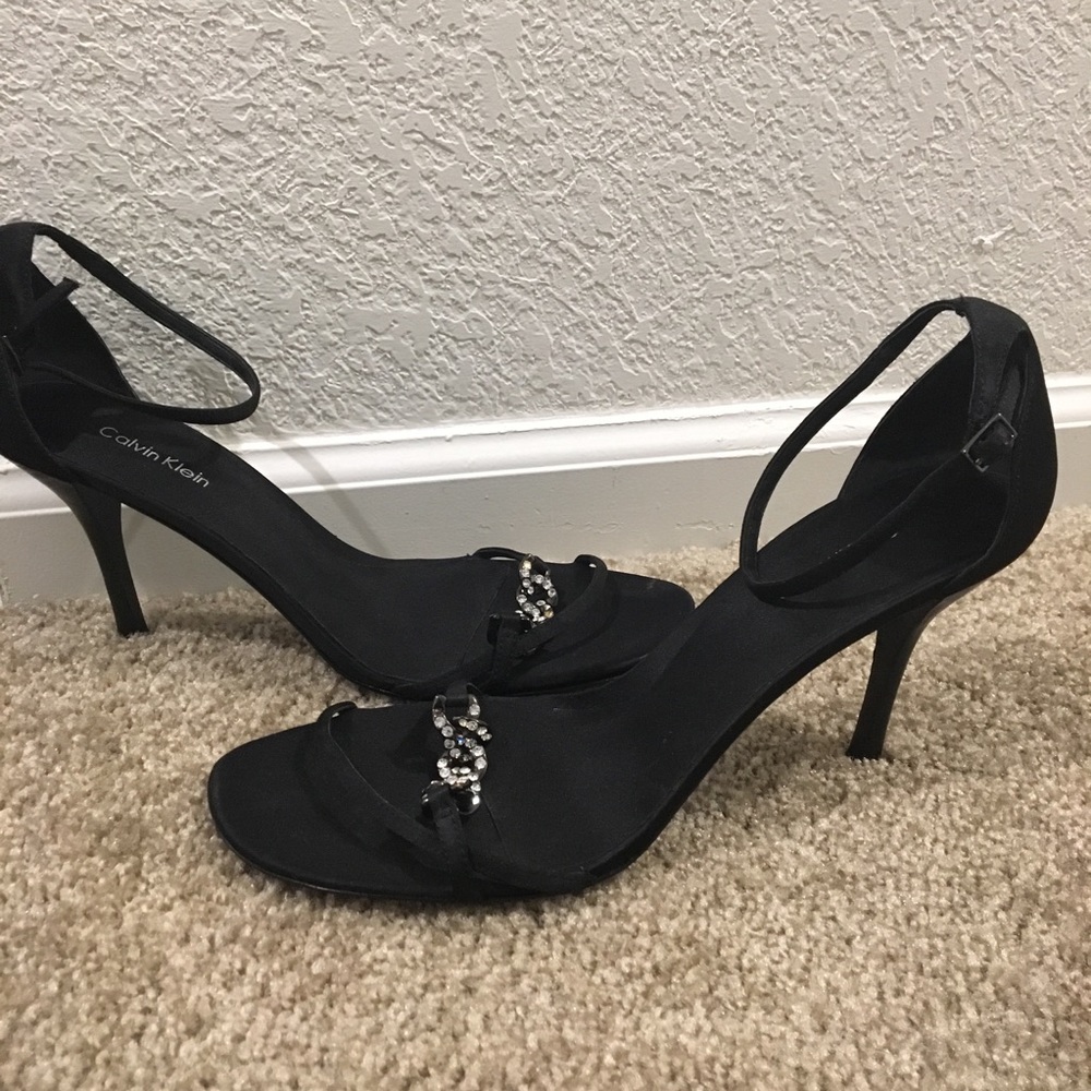Calvin Klein Rhinestone Sandals Heels Size 10 - Picture 2 of 8